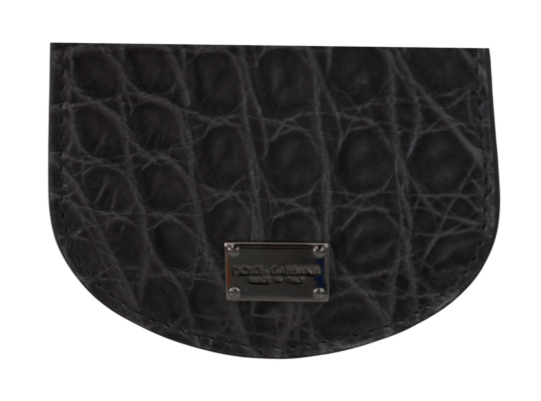 Dolce &amp; Gabbana Gray Exotic Skin Condom Case Holder Pocket Wallet
