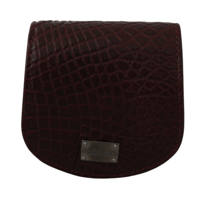 Monedero de lujo Dolce &amp; Gabbana con botón a presión de piel de caimán Unleash