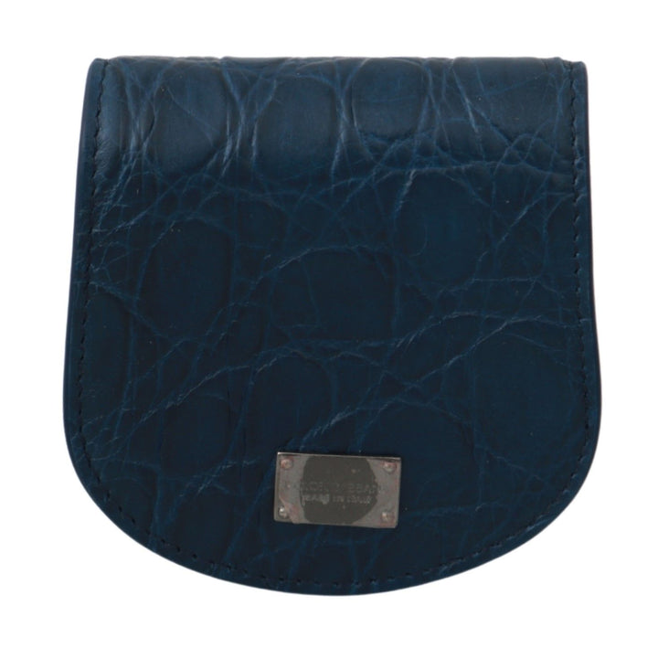 Dolce &amp; Gabbana Blue Leather Holder Pocket Condom Case
