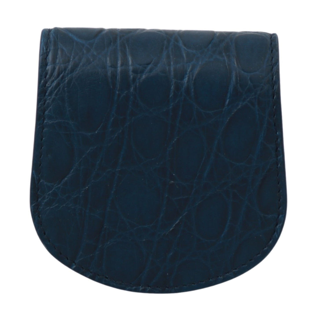 Dolce &amp; Gabbana Blue Leather Holder Pocket Condom Case