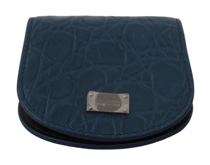 Dolce &amp; Gabbana Blue Leather Holder Pocket Condom Case