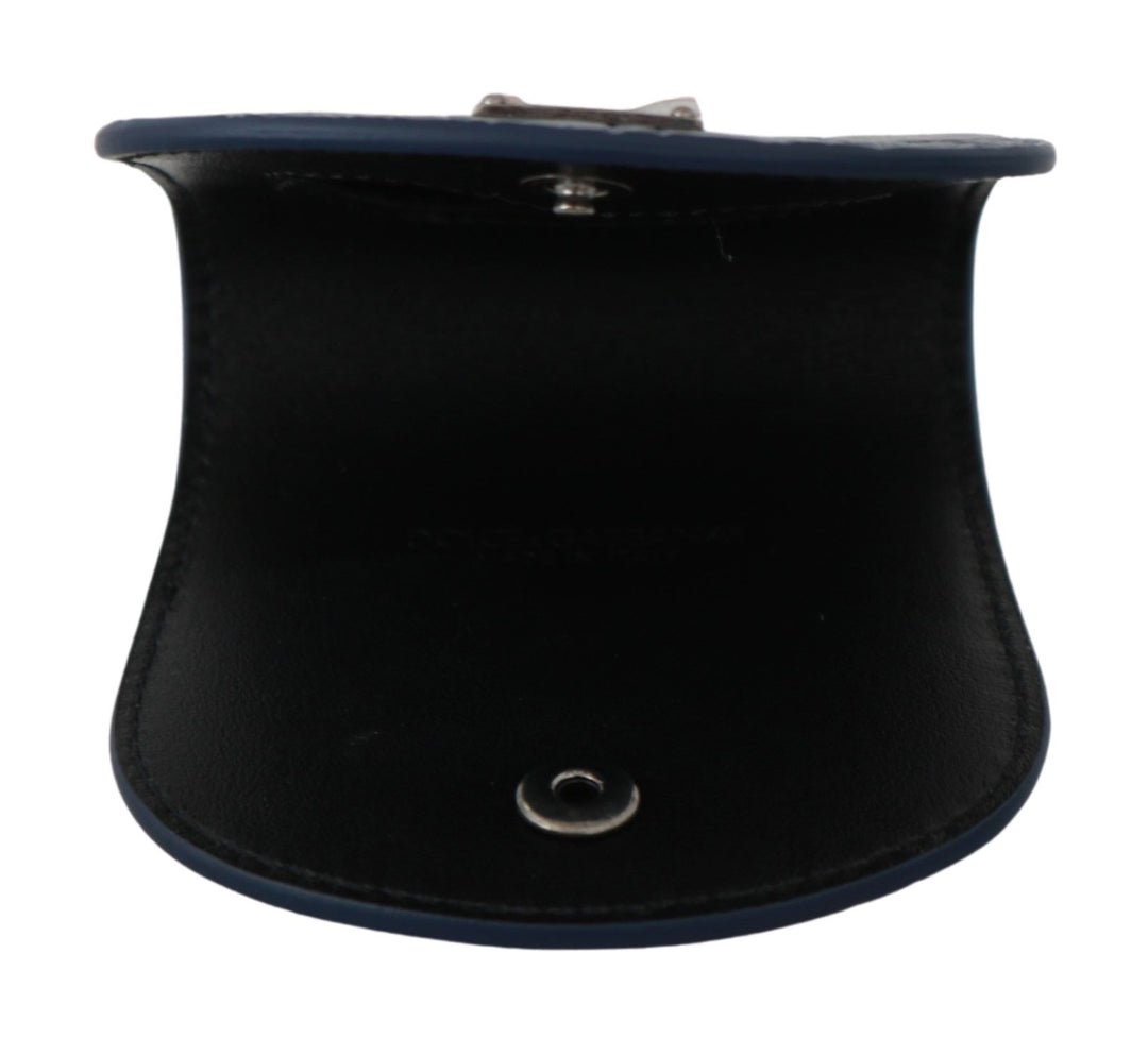 Dolce &amp; Gabbana Blue Leather Holder Pocket Condom Case
