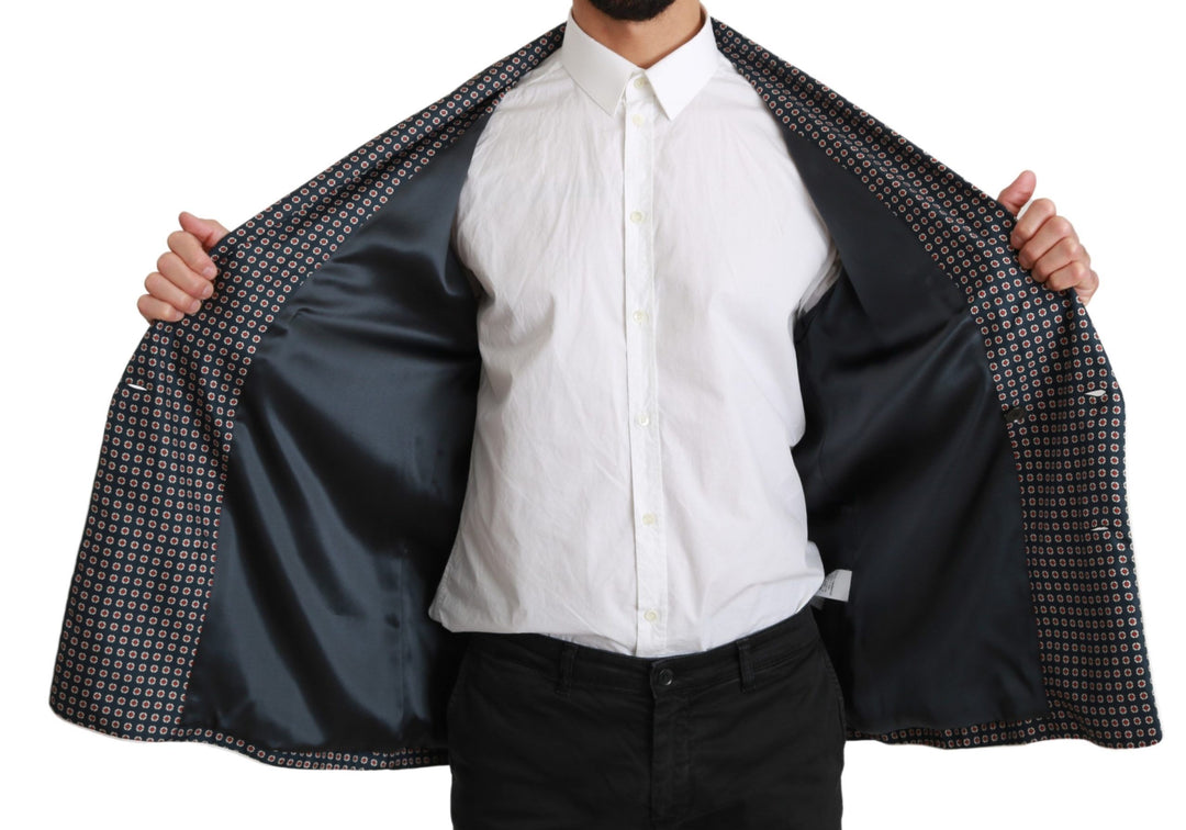 Abrigo de seda azul marino con estampado de Dolce &amp; Gabbana Glamour