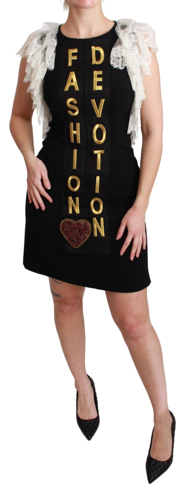 Dolce &amp; Gabbana Black Fashion Devotion Sheath Mini Dress women’s dress