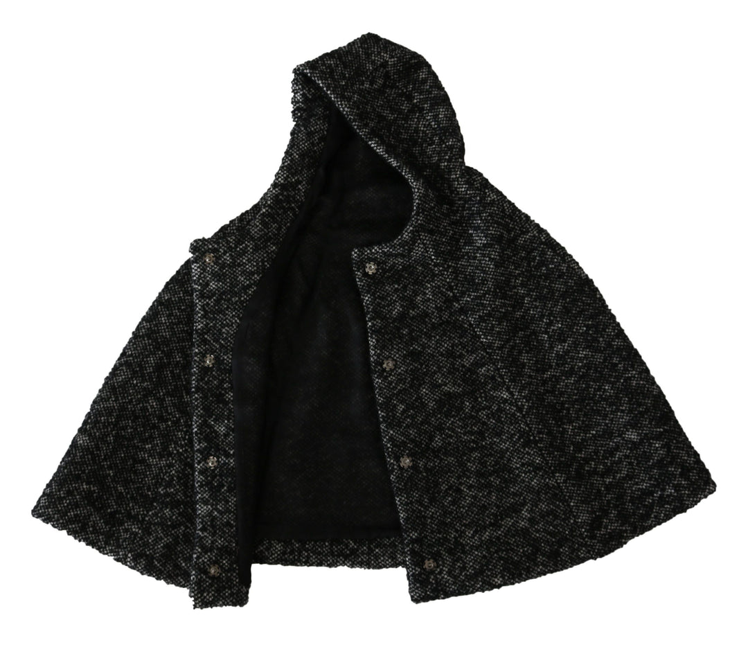 Dolce &amp; Gabbana Gray Tweet Wool Kaftan Jacket Coat Top