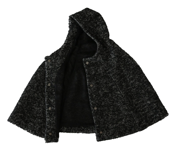 Dolce &amp; Gabbana Gray Tweet Wool Kaftan Jacket Coat Top