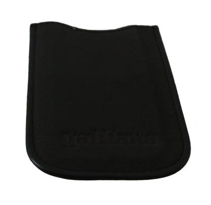 Cartera de vestir de cuero genuino John Galliano de lujo negra