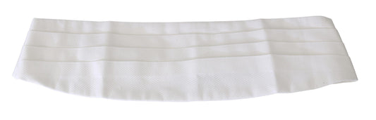 Dolce & Gabbana White Men Waist Belt Cotton Cummerbund