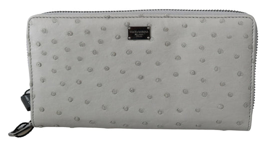 Cartera continental Dolce Gabbana de piel de avestruz para vestir en gris