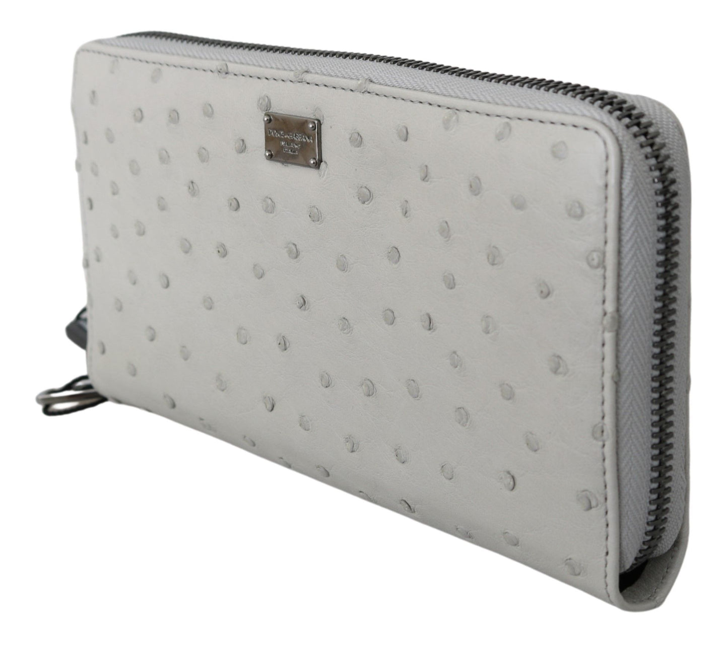 Cartera continental Dolce Gabbana de piel de avestruz para vestir en gris