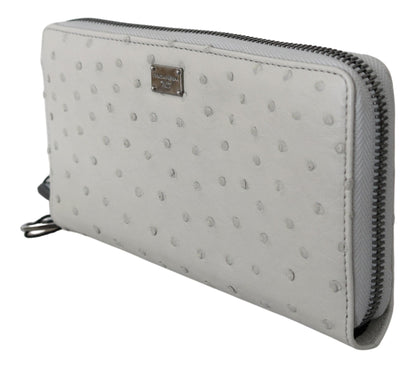 Cartera continental Dolce Gabbana de piel de avestruz para vestir en gris
