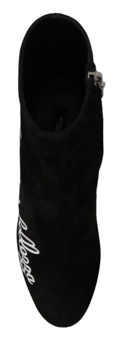 Dolce &amp; Gabbana Botines Ante Negro L Amore E Bellezza