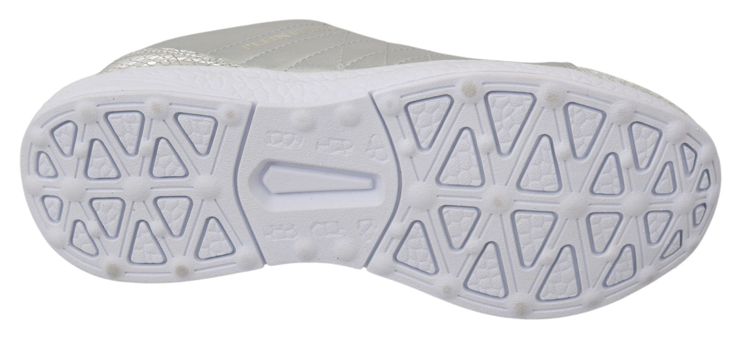 Baskets argentées élégantes Philipp Plein pour les créateurs de tendances