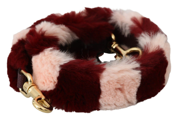 Dolce & Gabbana - Pink Red Lapin Fur Accessory Shoulder Strap