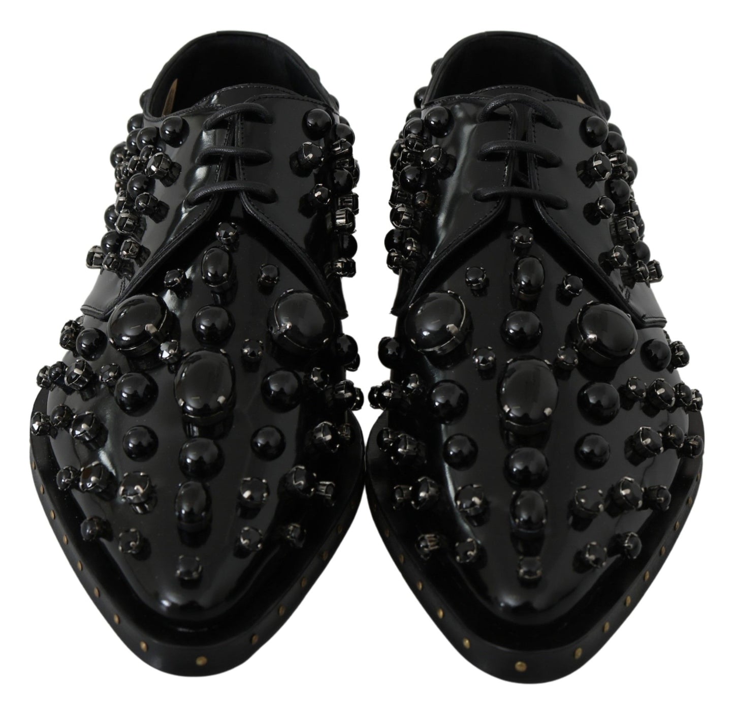 Chaussures habillées noires élégantes Dolce &amp; Gabbana avec cristaux