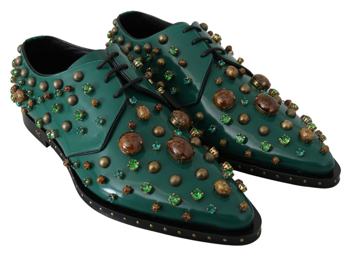 Zapatos de vestir de piel esmeralda Dolce Gabbana deslumbran
