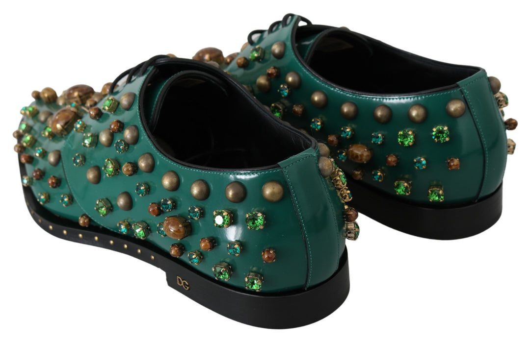 Zapatos de vestir de piel esmeralda Dolce Gabbana deslumbran