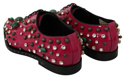 Ballerines plates vernies en cristal rose fuchsia Dolce &amp; Gabbana