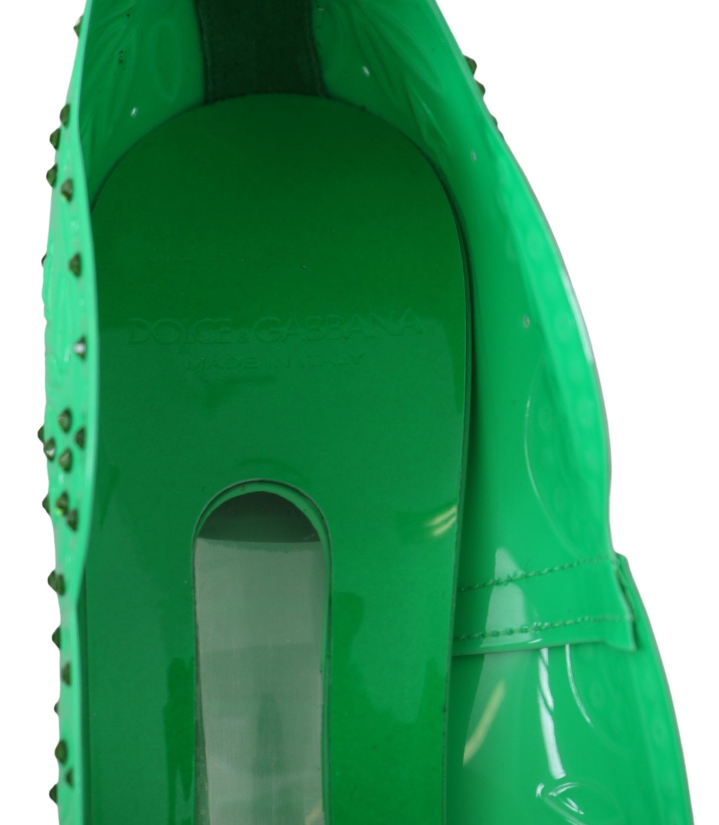Escarpins Cendrillon en cristal Dolce &amp; Gabbana, en vert luxuriant
