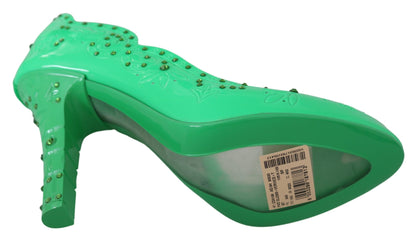 Escarpins Cendrillon en cristal Dolce &amp; Gabbana, en vert luxuriant