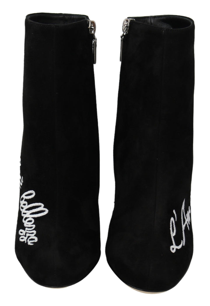 Dolce &amp; Gabbana Black Suede L&