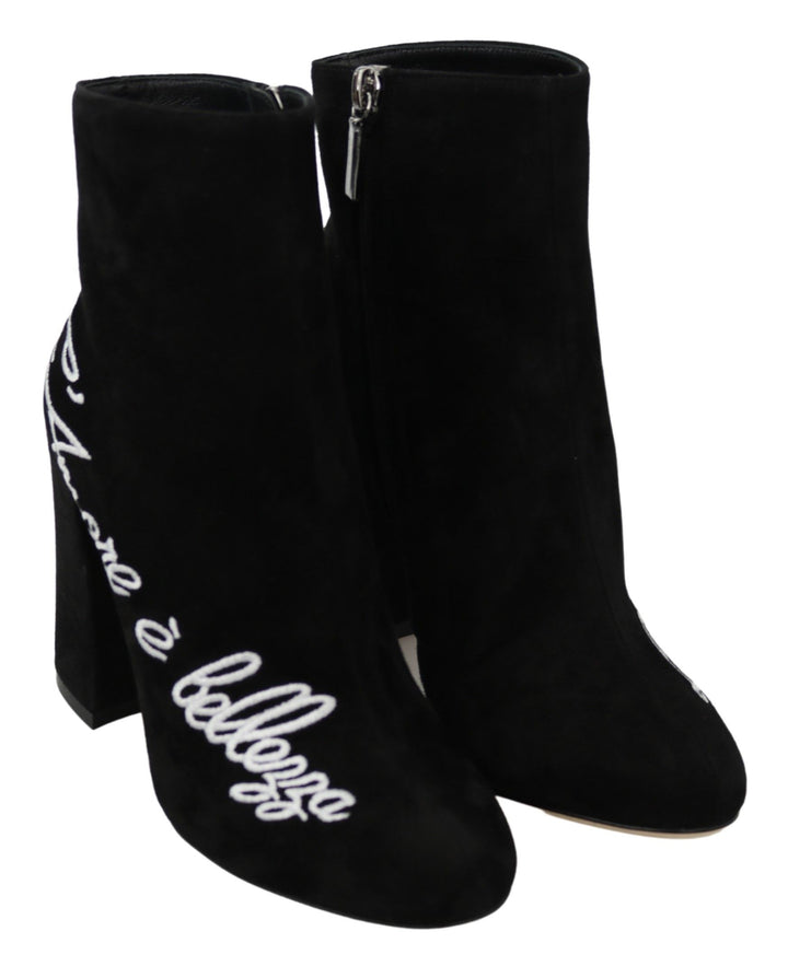 Dolce &amp; Gabbana Black Suede L&