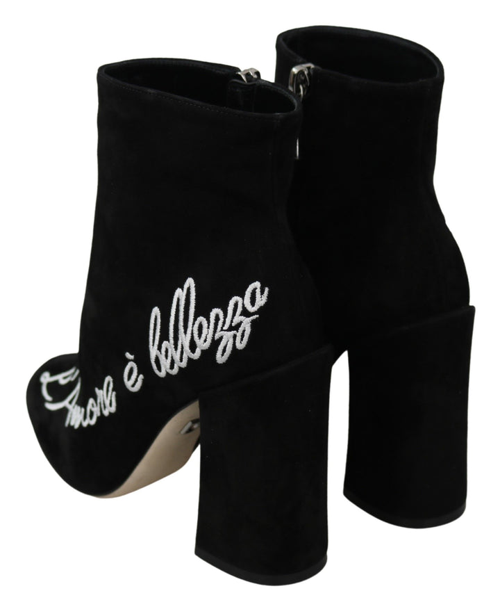 Dolce &amp; Gabbana Black Suede L&