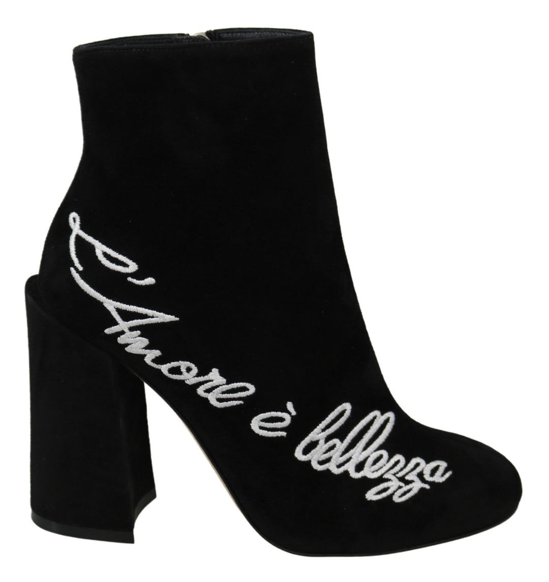 Dolce &amp; Gabbana Black Suede L&