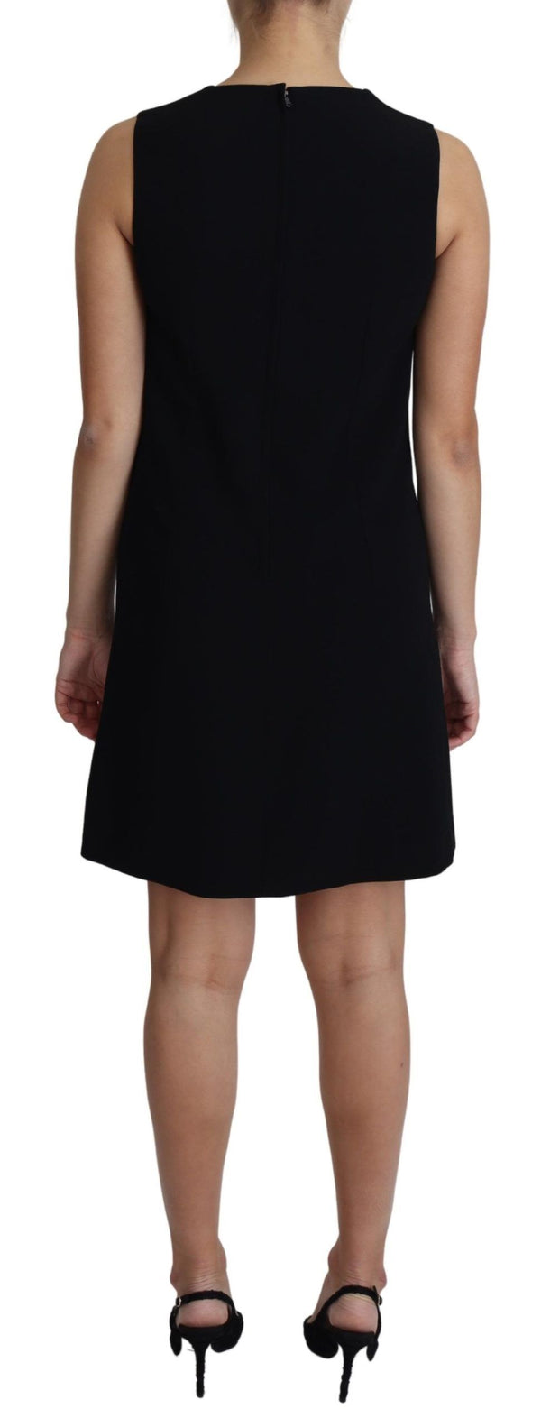 Dolce & Gabbana Black Viscose Stretch A-line Shift Mini Dress women’s dress
