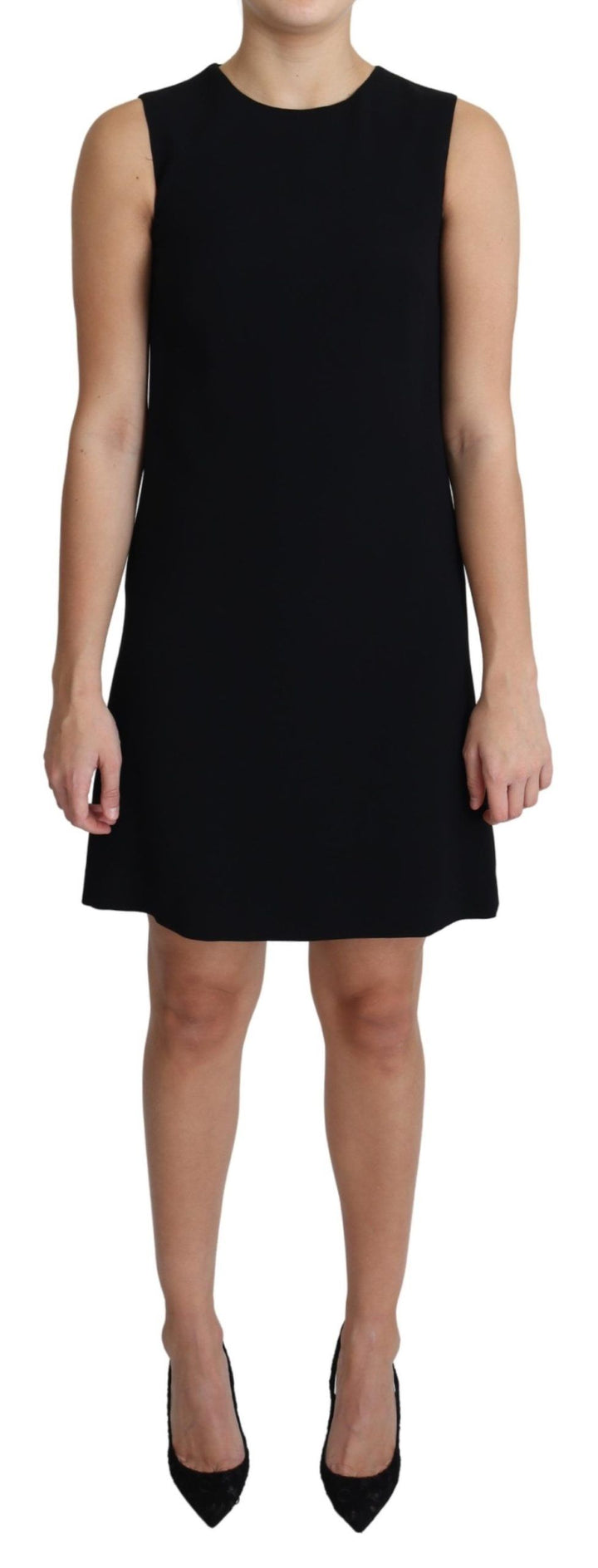 Dolce &amp; Gabbana Black Viscose Stretch A-line Shift Mini Dress women’s dress
