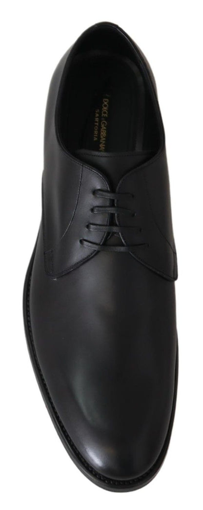 Chaussures Derby élégantes en cuir noir Dolce &amp; Gabbana