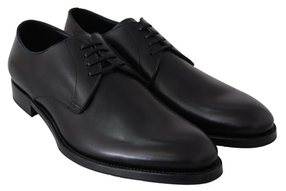 Chaussures Derby élégantes en cuir noir Dolce &amp; Gabbana