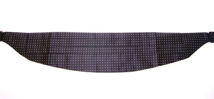 Dolce &amp;amp; Gabbana Élégante ceinture de smoking en soie noire à pois