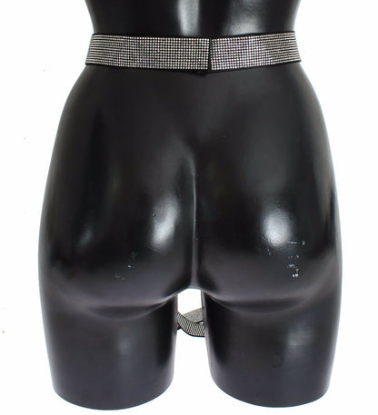 Cinturón de seda negra con lazo de cristal de Dolce Gabbana Glamour