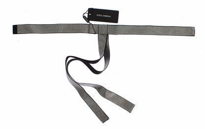 Cinturón de seda negra con lazo de cristal de Dolce Gabbana Glamour