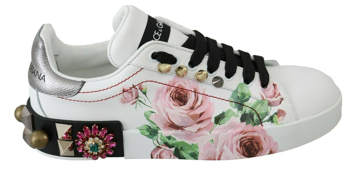 Zapatillas deportivas de piel con cristales y diseño floral de Dolce &amp; Gabbana Dream