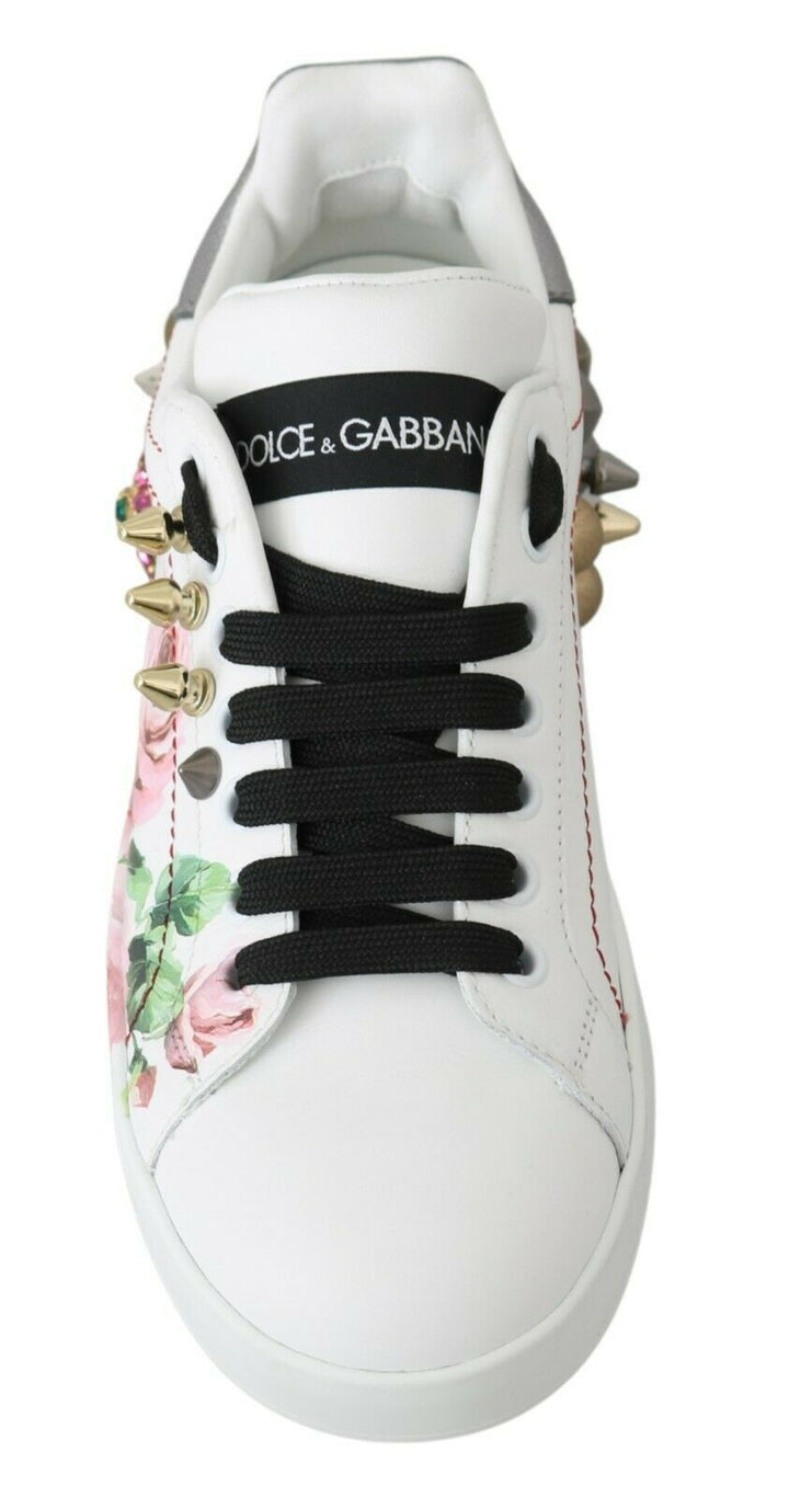 Zapatillas deportivas de piel con cristales y diseño floral de Dolce &amp; Gabbana Dream