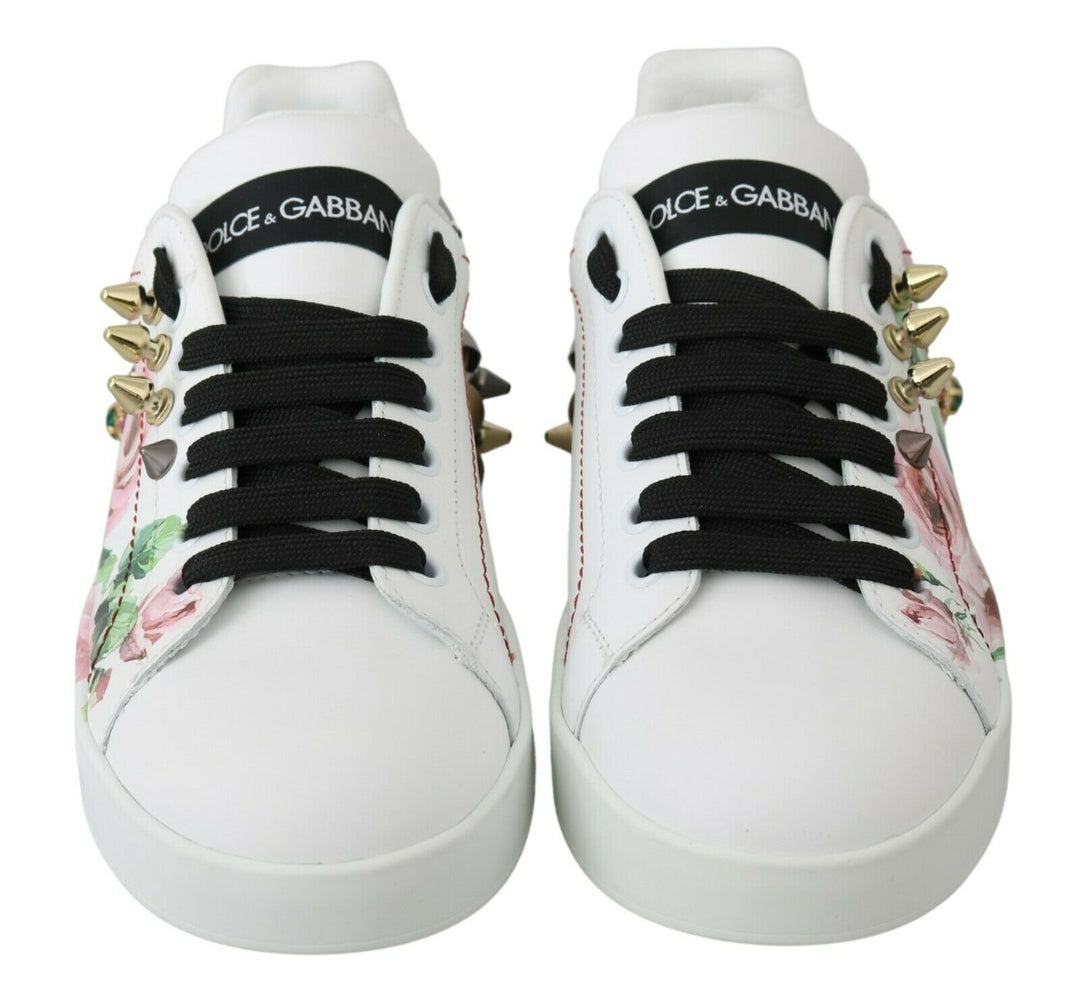 Zapatillas deportivas de piel con cristales y diseño floral de Dolce &amp; Gabbana Dream