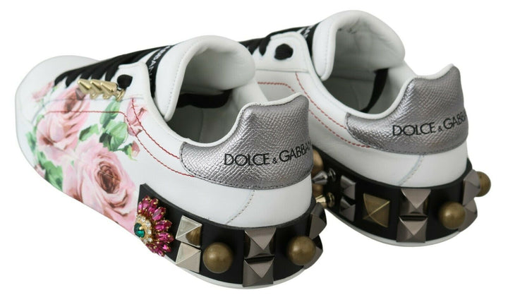Zapatillas deportivas de piel con cristales y diseño floral de Dolce &amp; Gabbana Dream