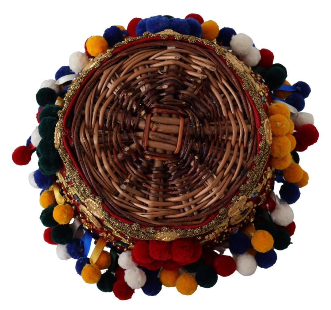 Sac fourre-tout en osier multicolore Dolce &amp; Gabbana