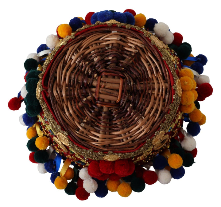 Sac fourre-tout en osier multicolore Dolce &amp; Gabbana