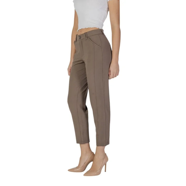 Street One Brown Polyester Casual Pants