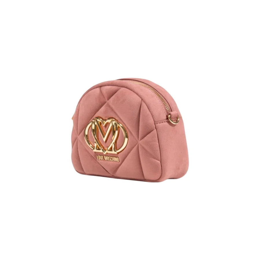Love Moschino Pink Suede Leather Handbag