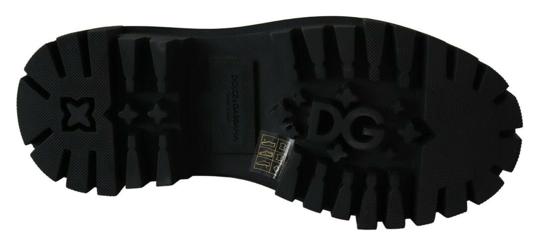 Botas de combate de cuero Dolce &amp;amp; Gabbana Poder de vestir italiano