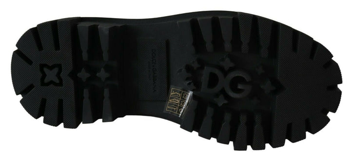 Botas de combate de cuero Dolce &amp;amp; Gabbana Poder de vestir italiano