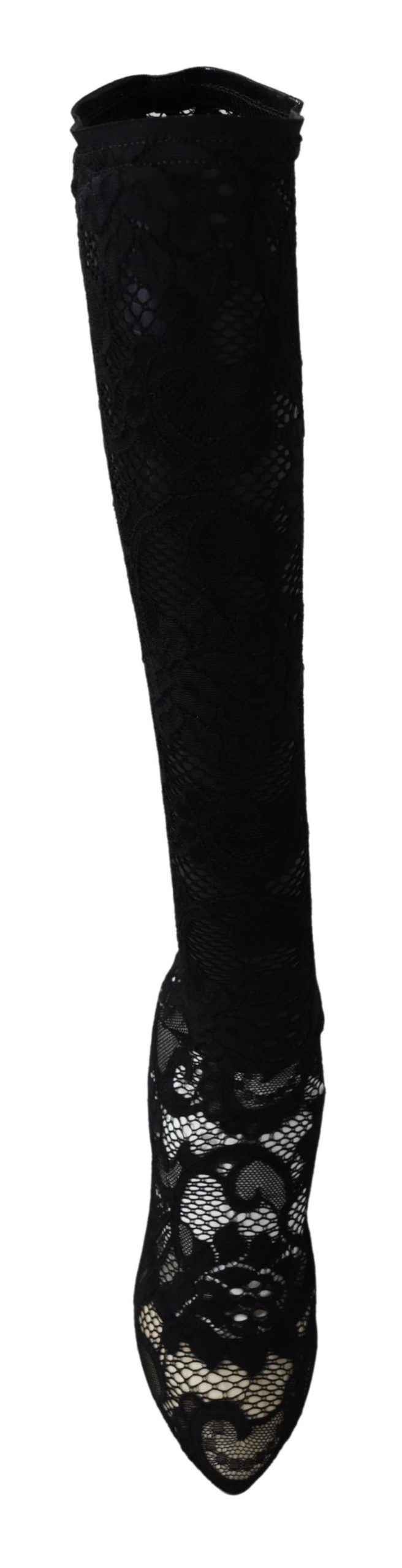 Zapatos de tacón estilo calcetín elásticos negros Dolce Gabbana Sensation