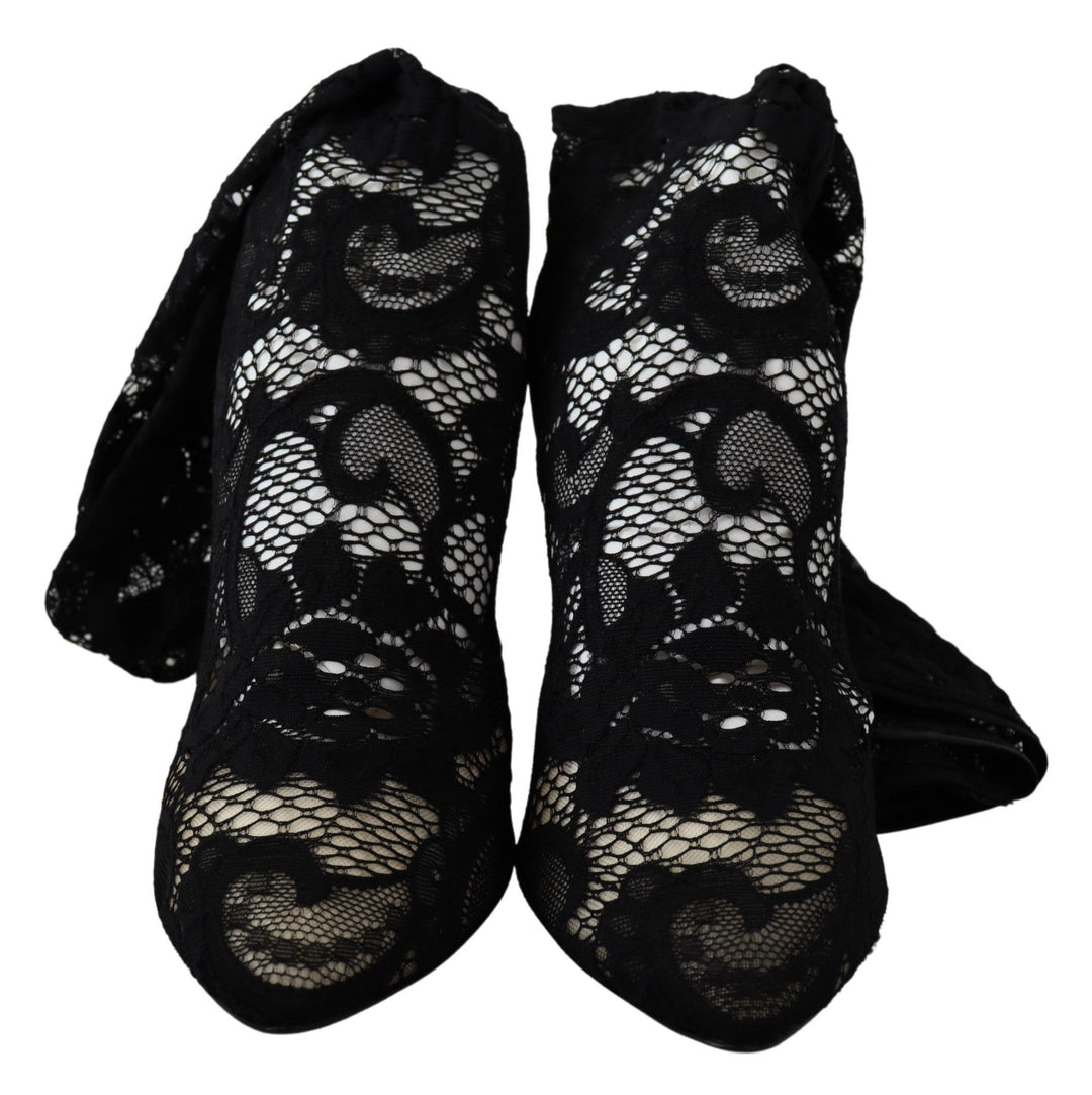 Zapatos de tacón estilo calcetín elásticos negros Dolce Gabbana Sensation
