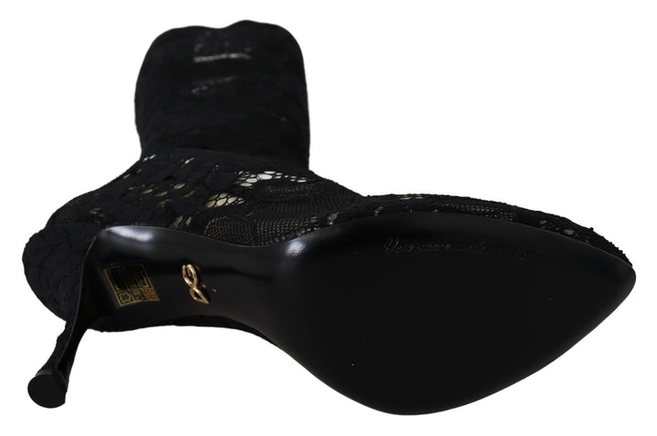 Zapatos de tacón estilo calcetín elásticos negros Dolce Gabbana Sensation