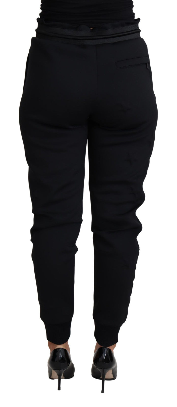 Pantalon de jogging noir élégant Dolce &amp;amp; Gabbana avec logo emblématique