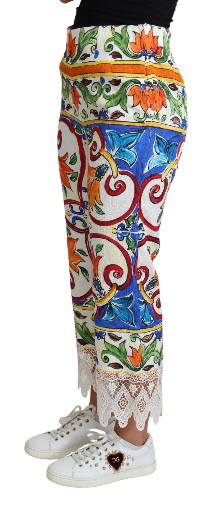 Dolce &amp; Gabbana Multicolor Majolica Print Trouser  Cotton Pants